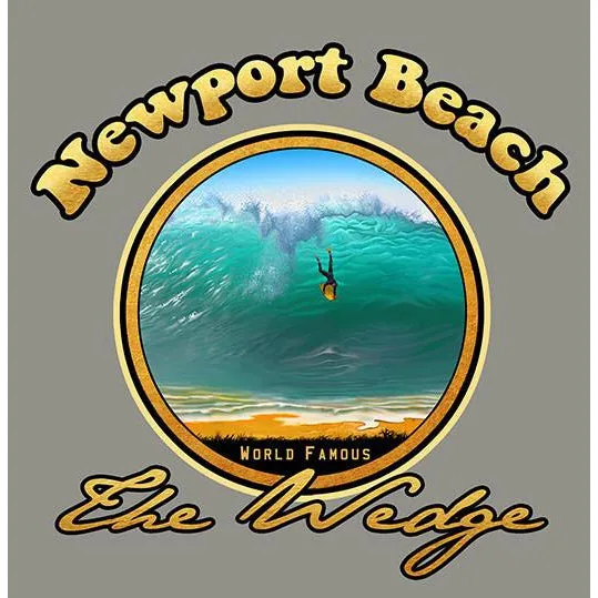 - NPB Tee - The Wedge  - Long Sleeve Newport Beach T Shirt in White, by Rick Rietveld