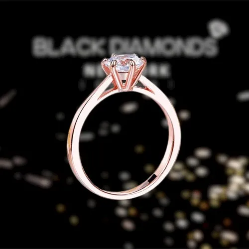 1 Carat Created Diamond 6 Claws Solitaire Engagement Ring