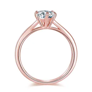 1 Carat Created Diamond 6 Claws Solitaire Engagement Ring