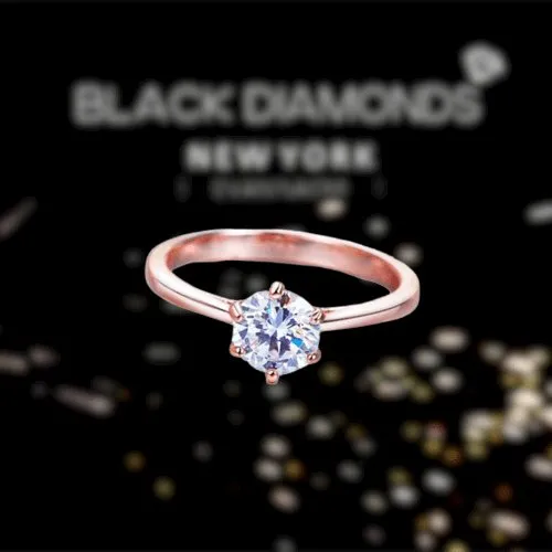 1 Carat Created Diamond 6 Claws Solitaire Engagement Ring
