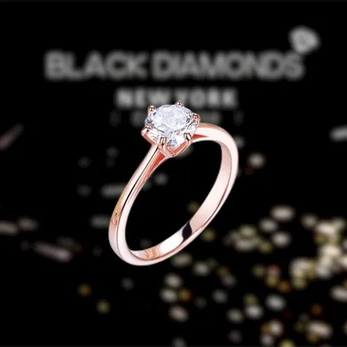 1 Carat Created Diamond 6 Claws Solitaire Engagement Ring
