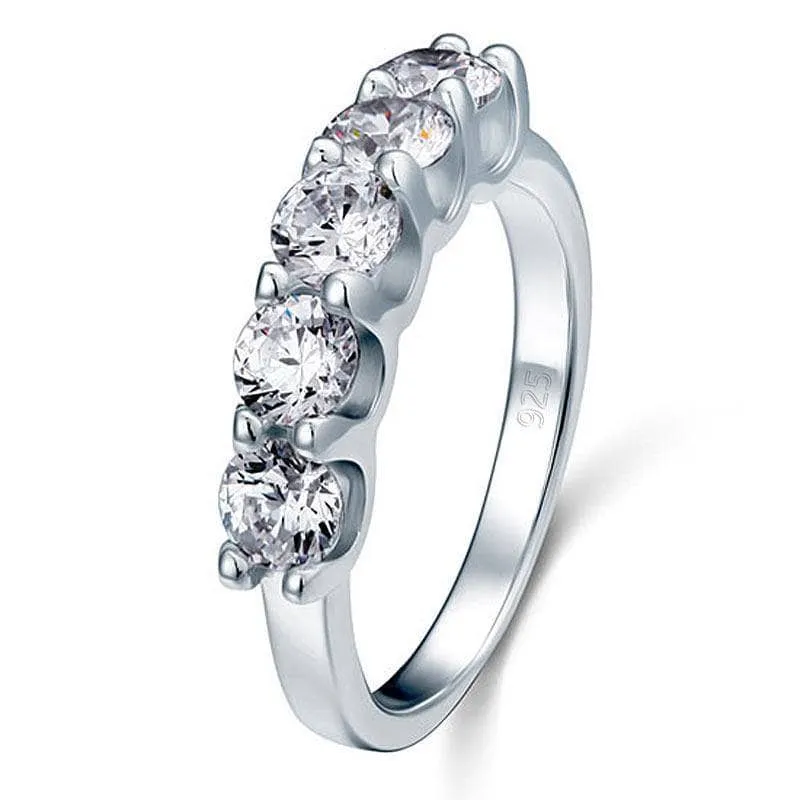 1.25 Carat Five Stone Created Diamond Bridal Ring