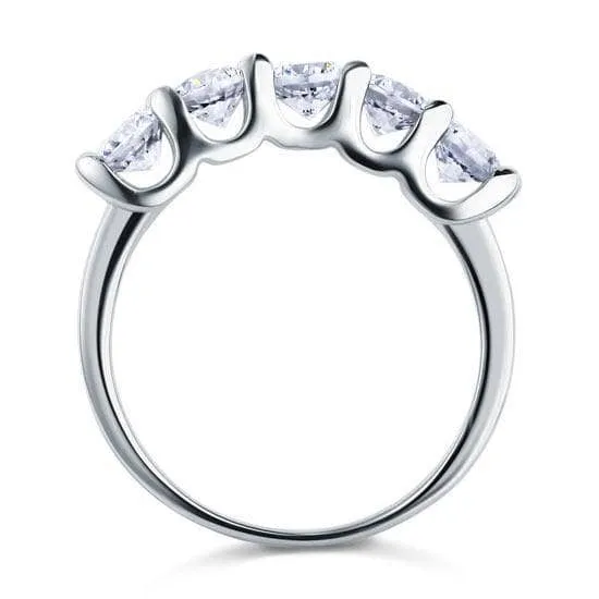 1.25 Carat Five Stone Created Diamond Bridal Ring