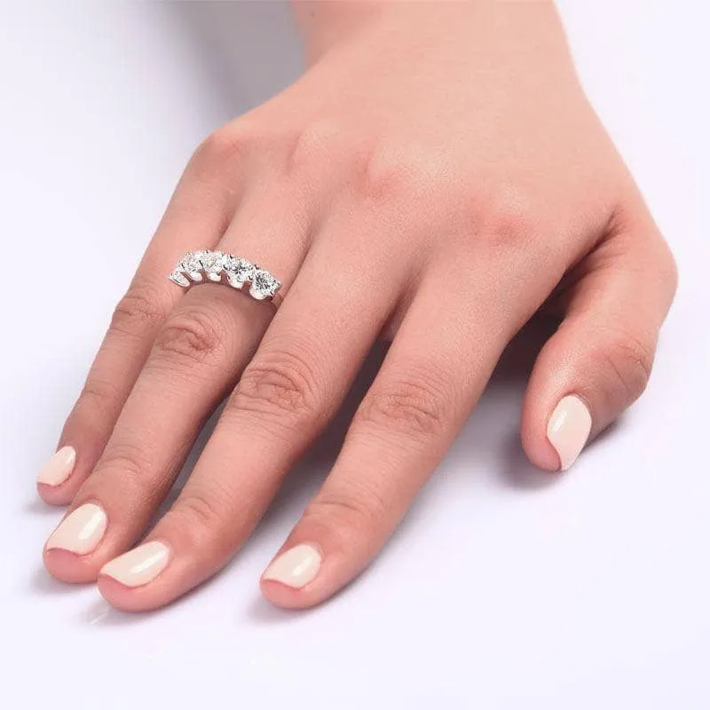 1.25 Carat Five Stone Created Diamond Bridal Ring