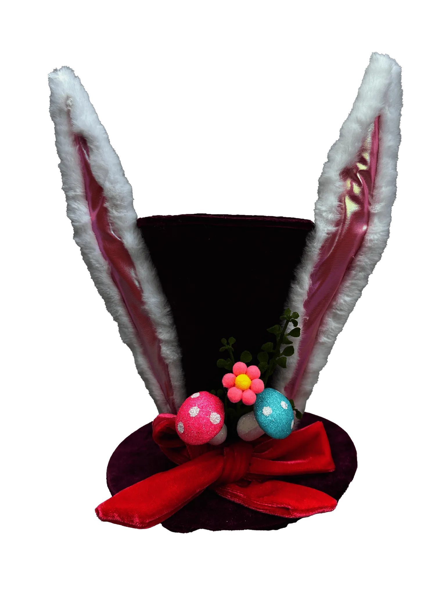 12" Decor Velvet Bunny Top Hat: Purple - 63772PU