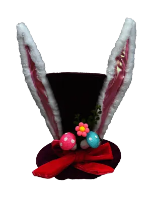 12" Decor Velvet Bunny Top Hat: Purple - 63772PU