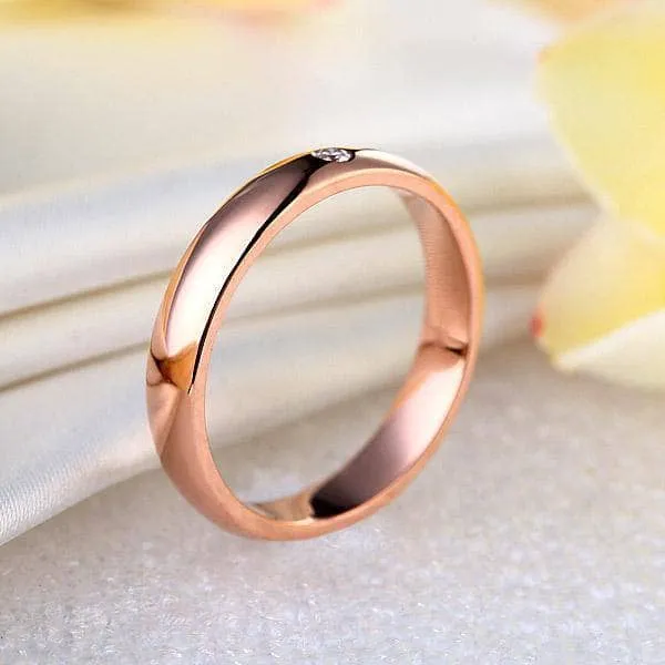 14K Rose Gold Bridal Ring 0.03ct Natural Diamond
