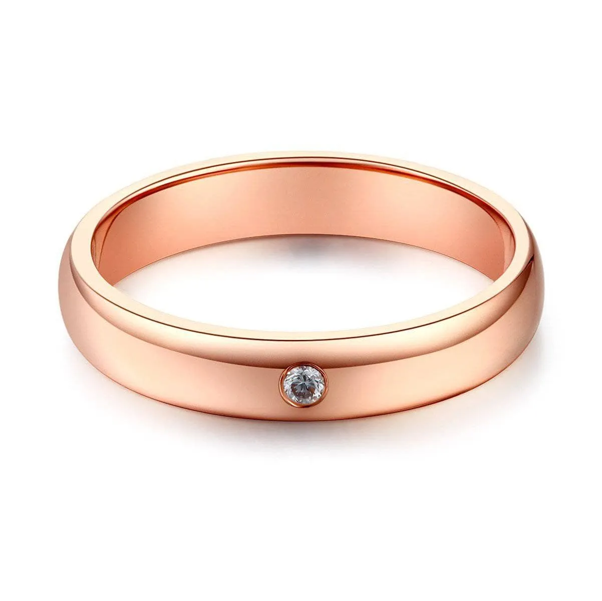 14K Rose Gold Bridal Ring 0.03ct Natural Diamond