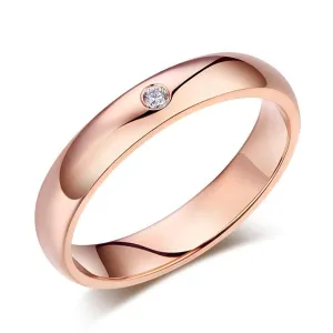 14K Rose Gold Bridal Ring 0.03ct Natural Diamond