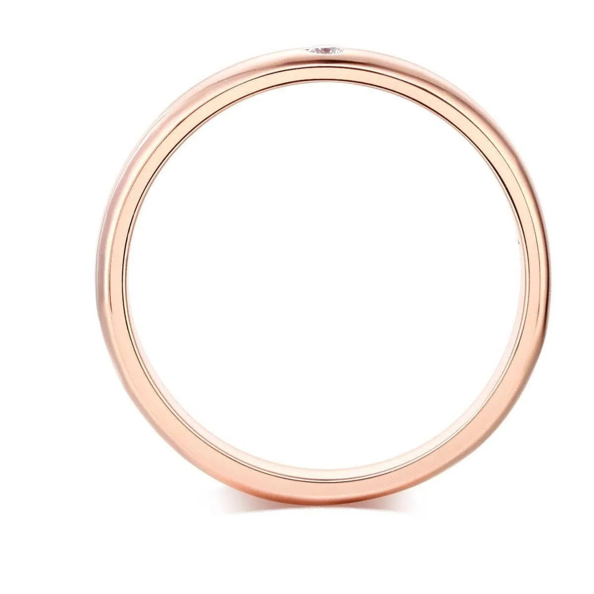 14K Rose Gold Bridal Ring 0.03ct Natural Diamond
