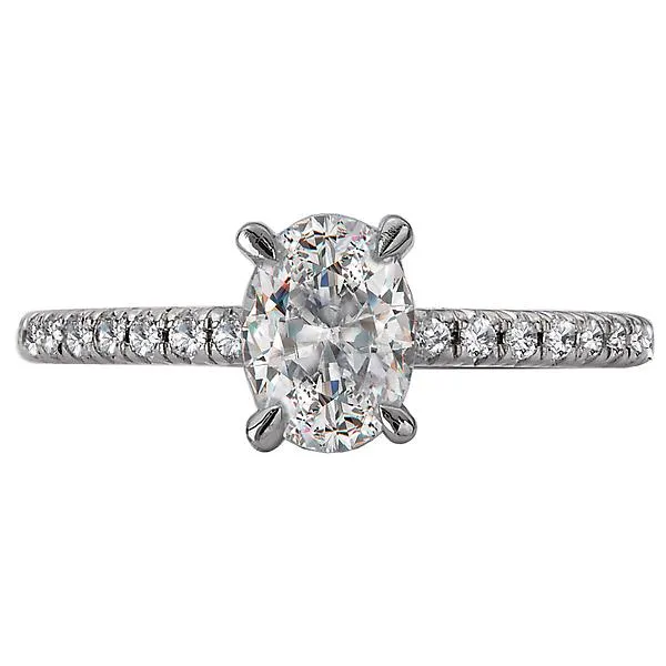 14kt White Gold Peg Head Semi-Mount Diamond Ring