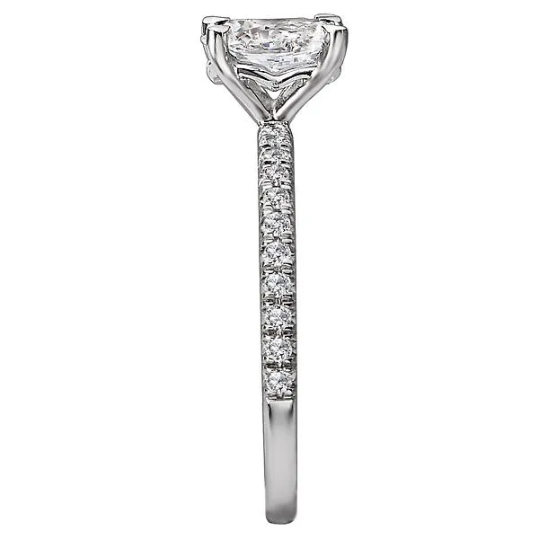 14kt White Gold Peg Head Semi-Mount Diamond Ring