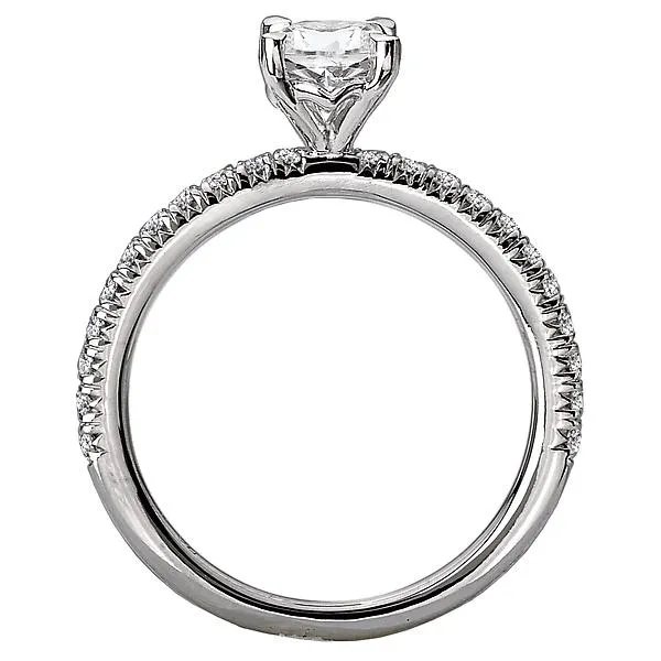 14kt White Gold Peg Head Semi-Mount Diamond Ring