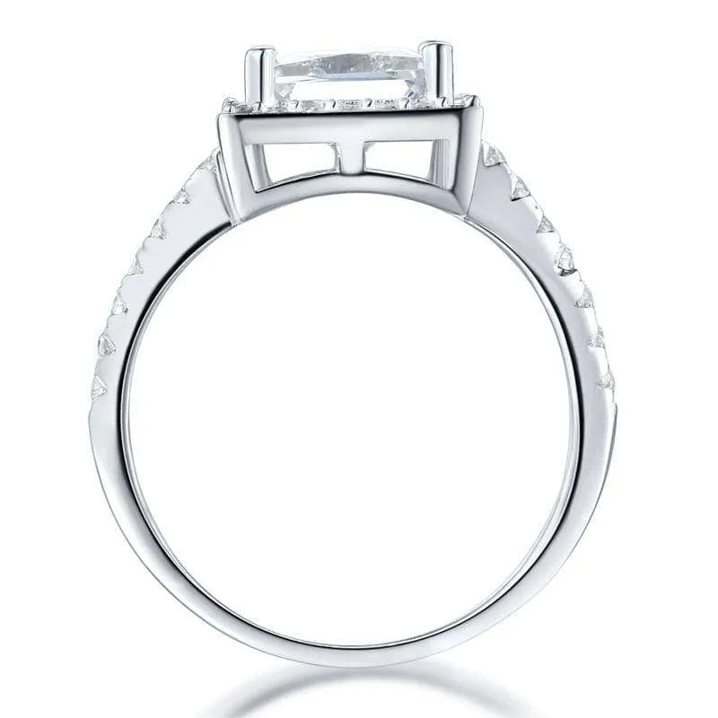 1.5 Ct Princess Cut Created Diamond Engagement Ring