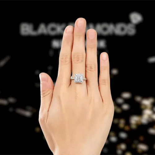 1.5 Ct Princess Cut Created Diamond Engagement Ring