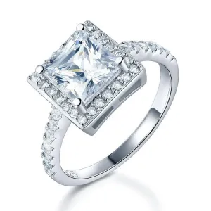 1.5 Ct Princess Cut Created Diamond Engagement Ring