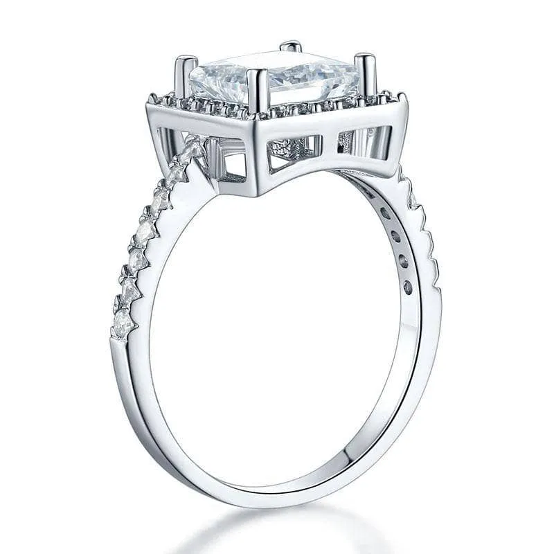 1.5 Ct Princess Cut Created Diamond Engagement Ring