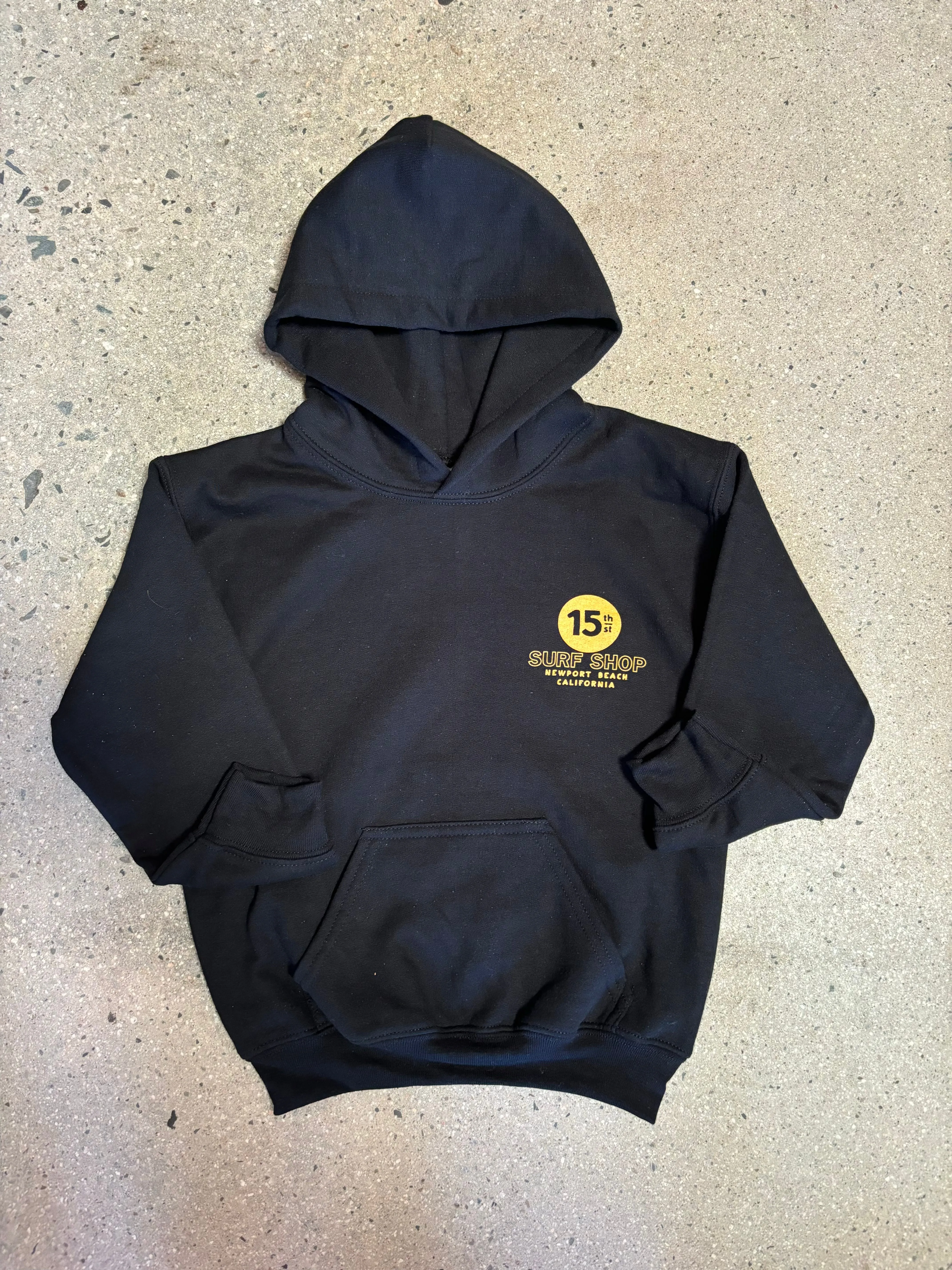 15th St KIDS Wedge Mel "Lip Service"  Hooded Fleece BLACK w/ GOLD