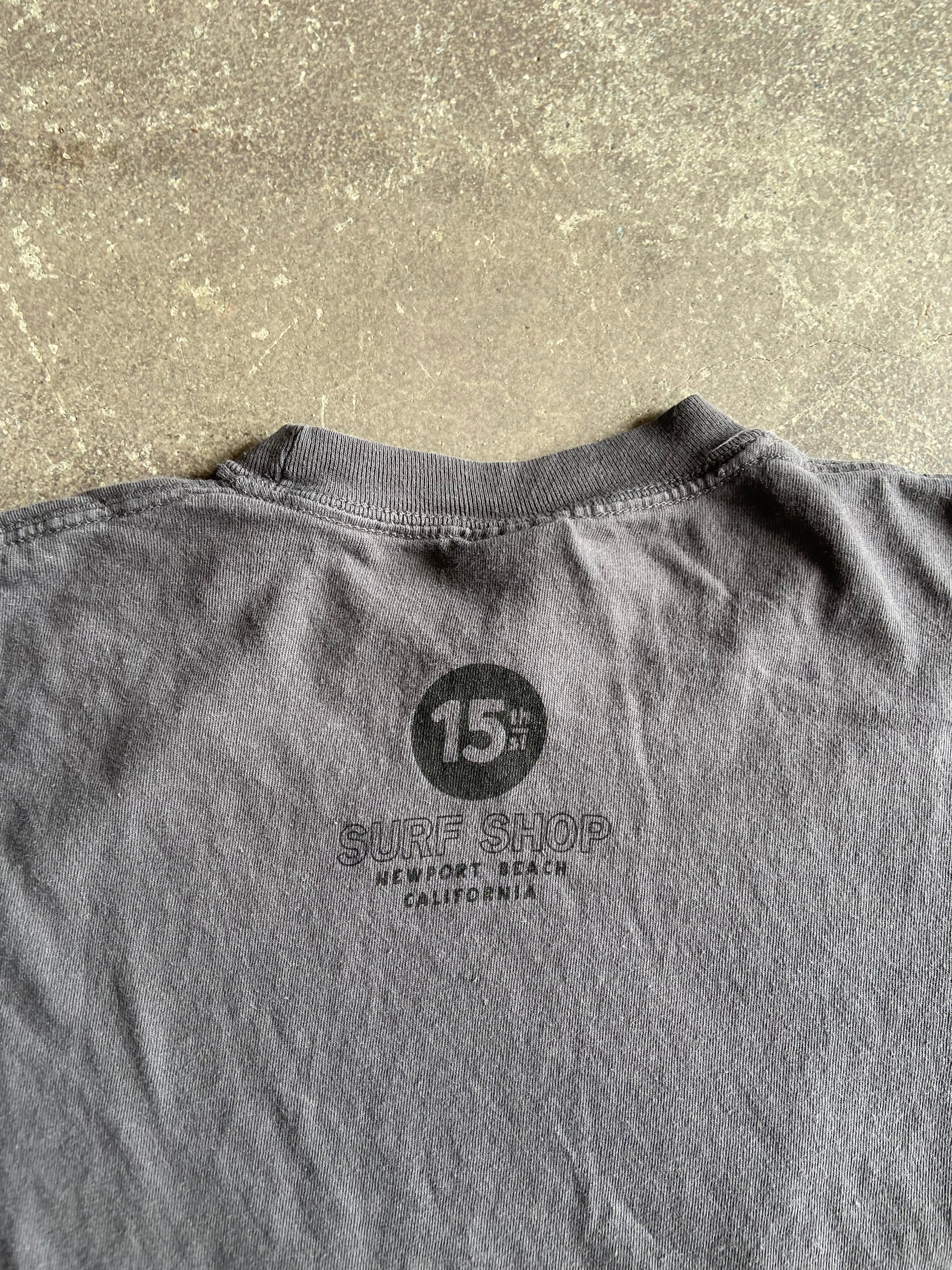 15th St Men's WEDGE CREW Short Sleeve T  BLACK COAL