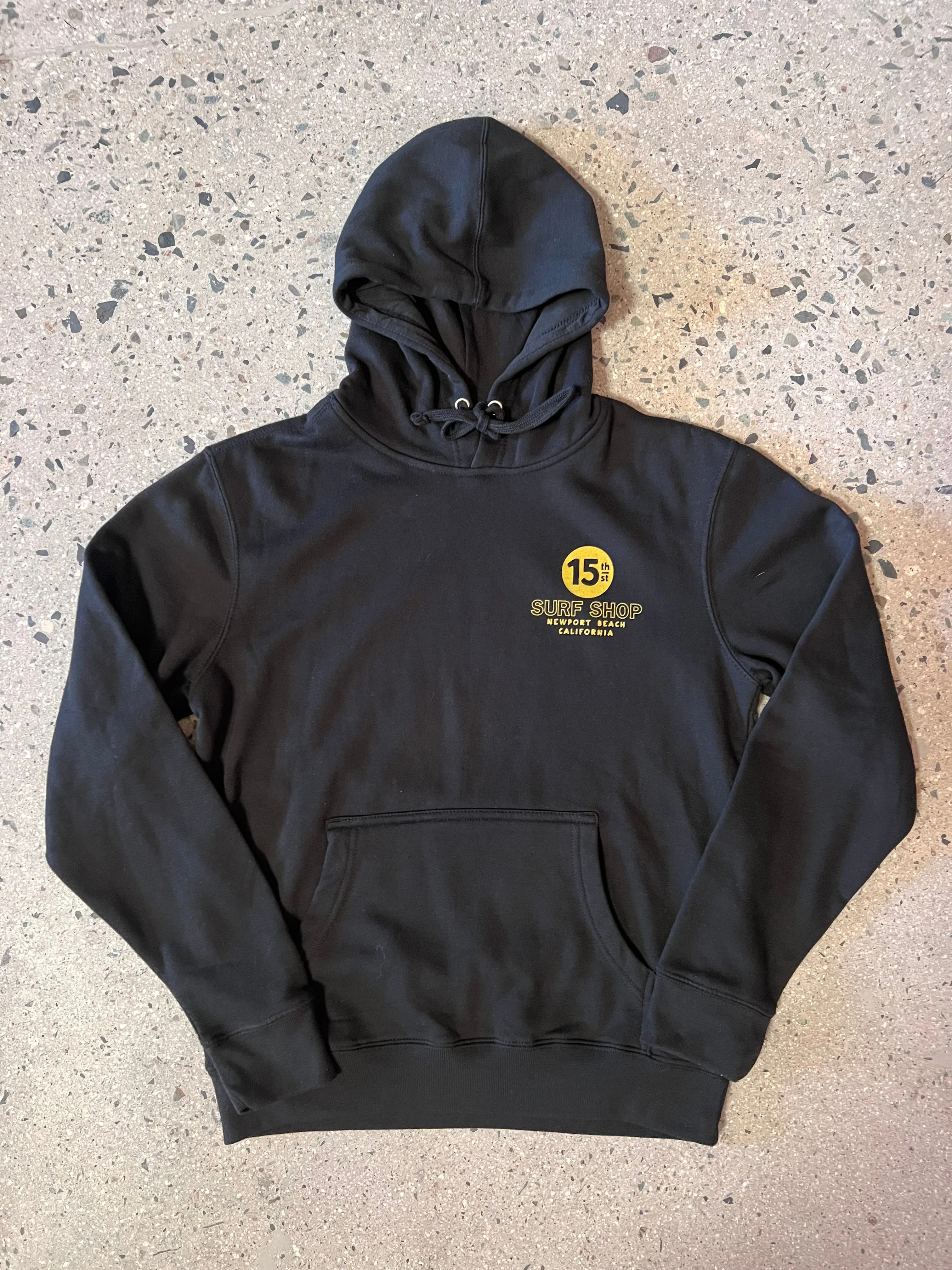 15th St Men's Wedge Mel "Lip Service"  Hooded Fleece GOLD ON BLACK
