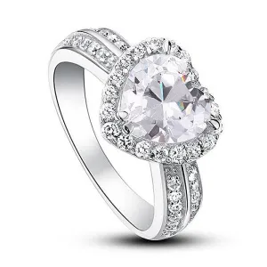 2 Carat Heart Cut Created Diamond Wedding Anniversary Ring