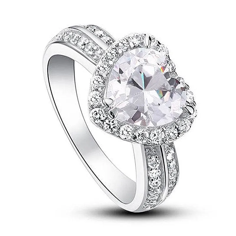2 Carat Heart Cut Created Diamond Wedding Anniversary Ring