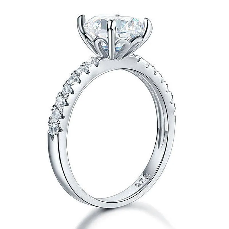 2.0 Ct Pink & Clear Diamond Bridal Engagement Ring
