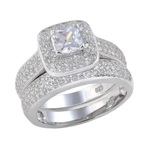 2.26 Ct Princess Cut Created Diamond Engagement Ring Bridal Set