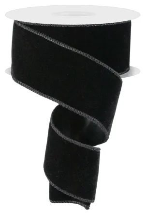 2.5" Deluxe Velvet/Satin Backing: Black (10 Yards) RGE165902