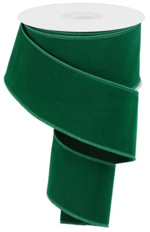 2.5" Indoor Velvet Ribbon: Emerald Green (10 Yards) RL194306