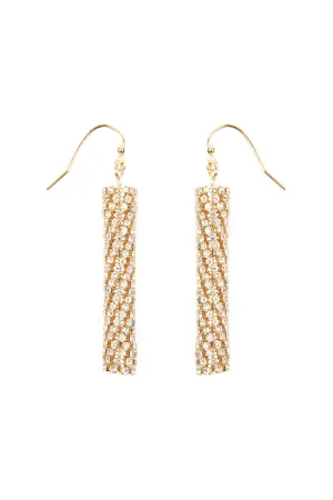2" CUBIC ZIRCONIA TUBE DROP EARRINGS