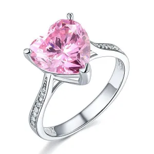 3.5 Carat Heart-shaped Pink Diamond Bridal Engagement Ring
