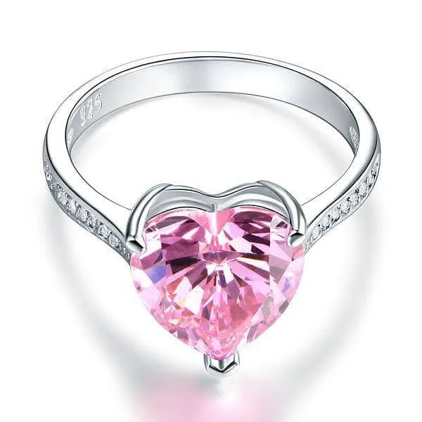 3.5 Carat Heart-shaped Pink Diamond Bridal Engagement Ring