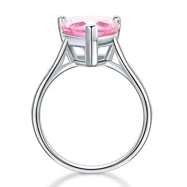 3.5 Carat Heart-shaped Pink Diamond Bridal Engagement Ring