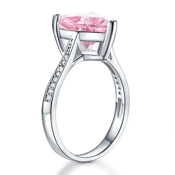 3.5 Carat Heart-shaped Pink Diamond Bridal Engagement Ring