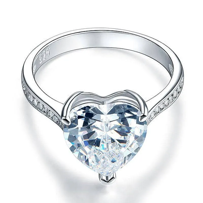 3.5 C.t Heart-Cut Diamond Bridal Engagement Ring