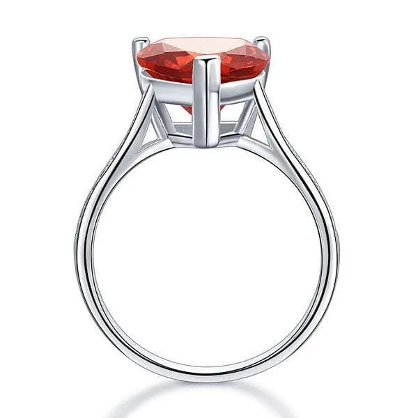 3.5 Ct Heart Ruby Red Diamond Bridal Ring