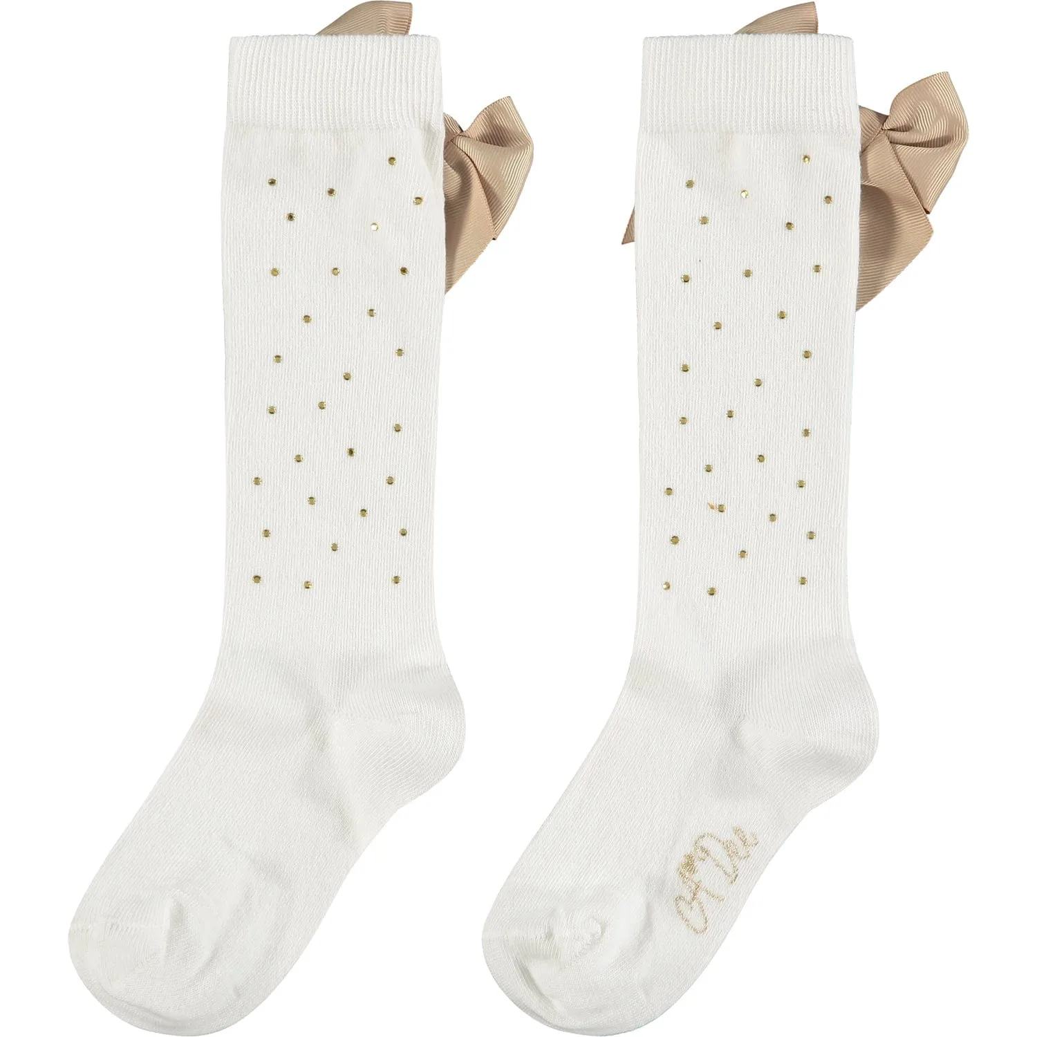 A DEE - Portia Diamante Knee High Socks - Snow White