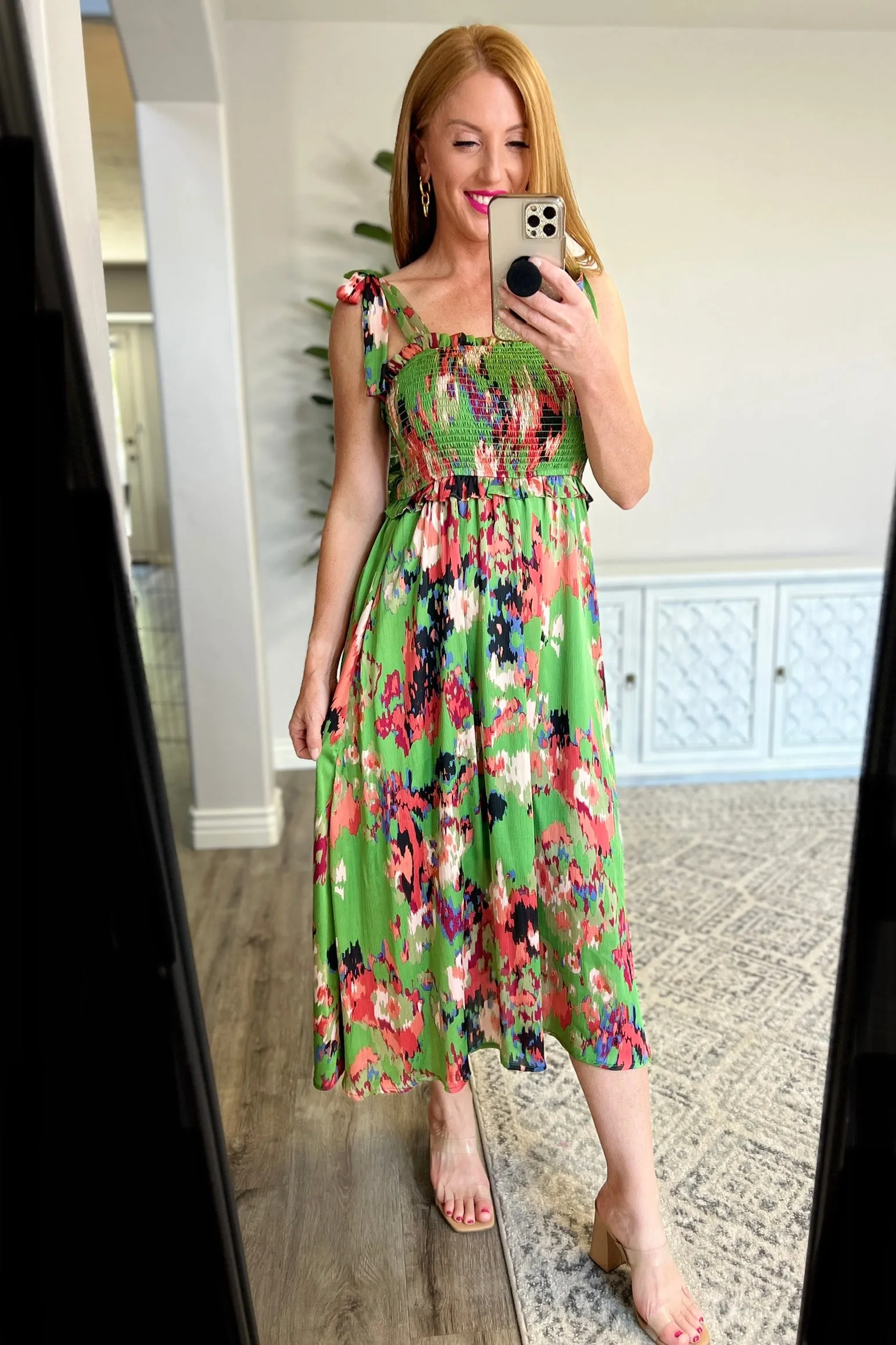 A Little While Longer Dress in Green