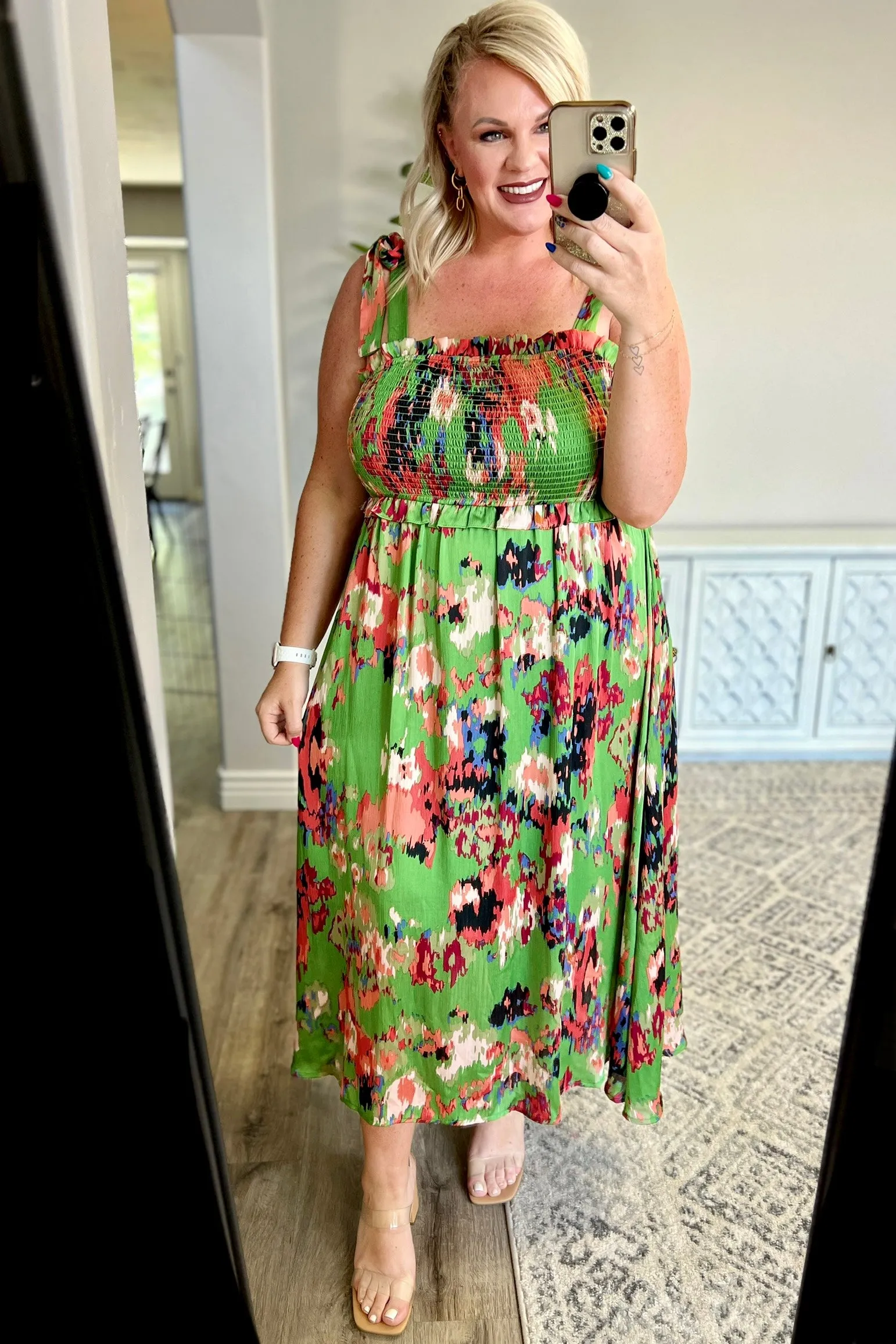 A Little While Longer Dress in Green