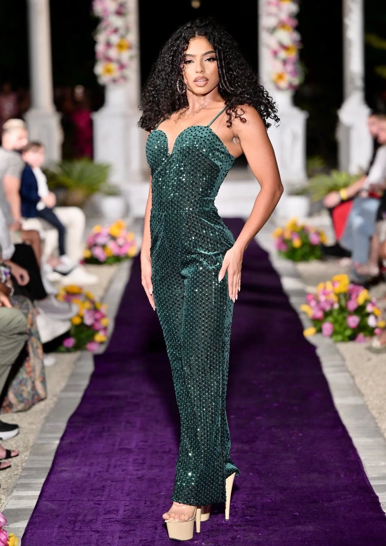ADELA EMERALD GREEN SEQUIN JUMPSUIT – LUXURIOUS SPARKLING ONE-PIECE FOR SPECIAL OCCASIONS