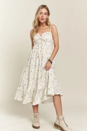 ADORA Floral Sweetheart Cami Dress- Sage & Ivory