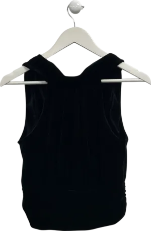 All Saints Black Bellatrix High Neck Velvet Top UK 8