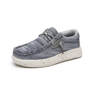 Apakowa Kids Boys Girls Loafers Slip-On Casual Walking Shoes-XFQ627-GreyBlue