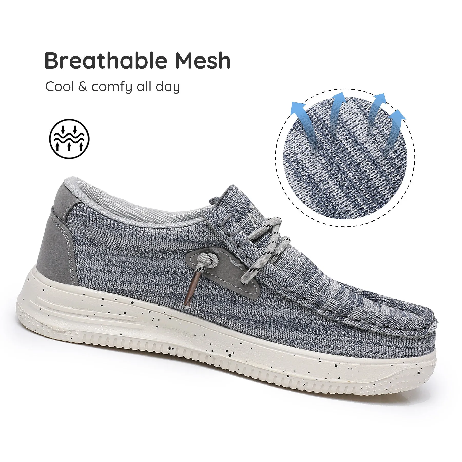 Apakowa Kids Boys Girls Loafers Slip-On Casual Walking Shoes-XFQ627-GreyBlue