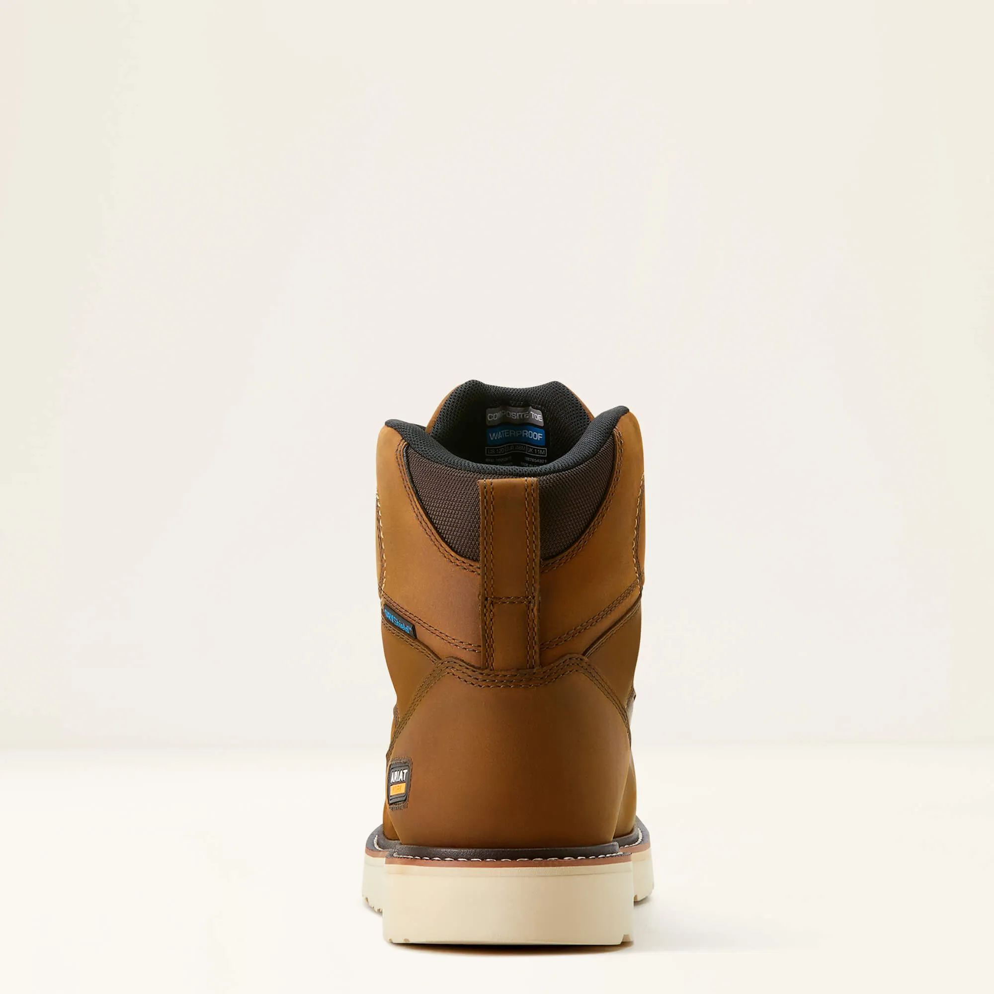 Ariat Men's Rebar 6" Comp Toe WP Wedge Work Boot - Brown - 10053615