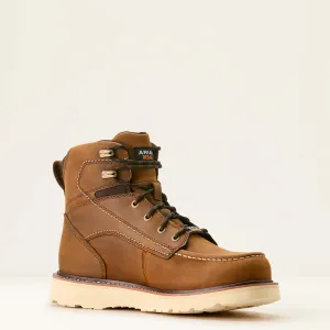 Ariat Men's Rebar 6" Soft Toe WP Wedge Work Boot - Brown - 10053614