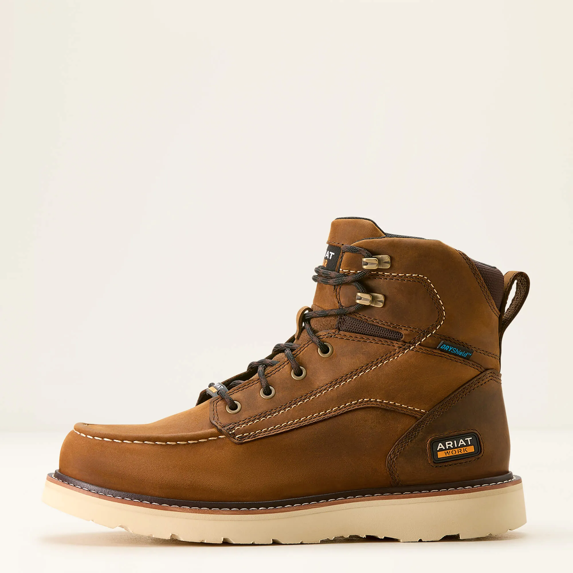Ariat Men's Rebar 6" Soft Toe WP Wedge Work Boot - Brown - 10053614