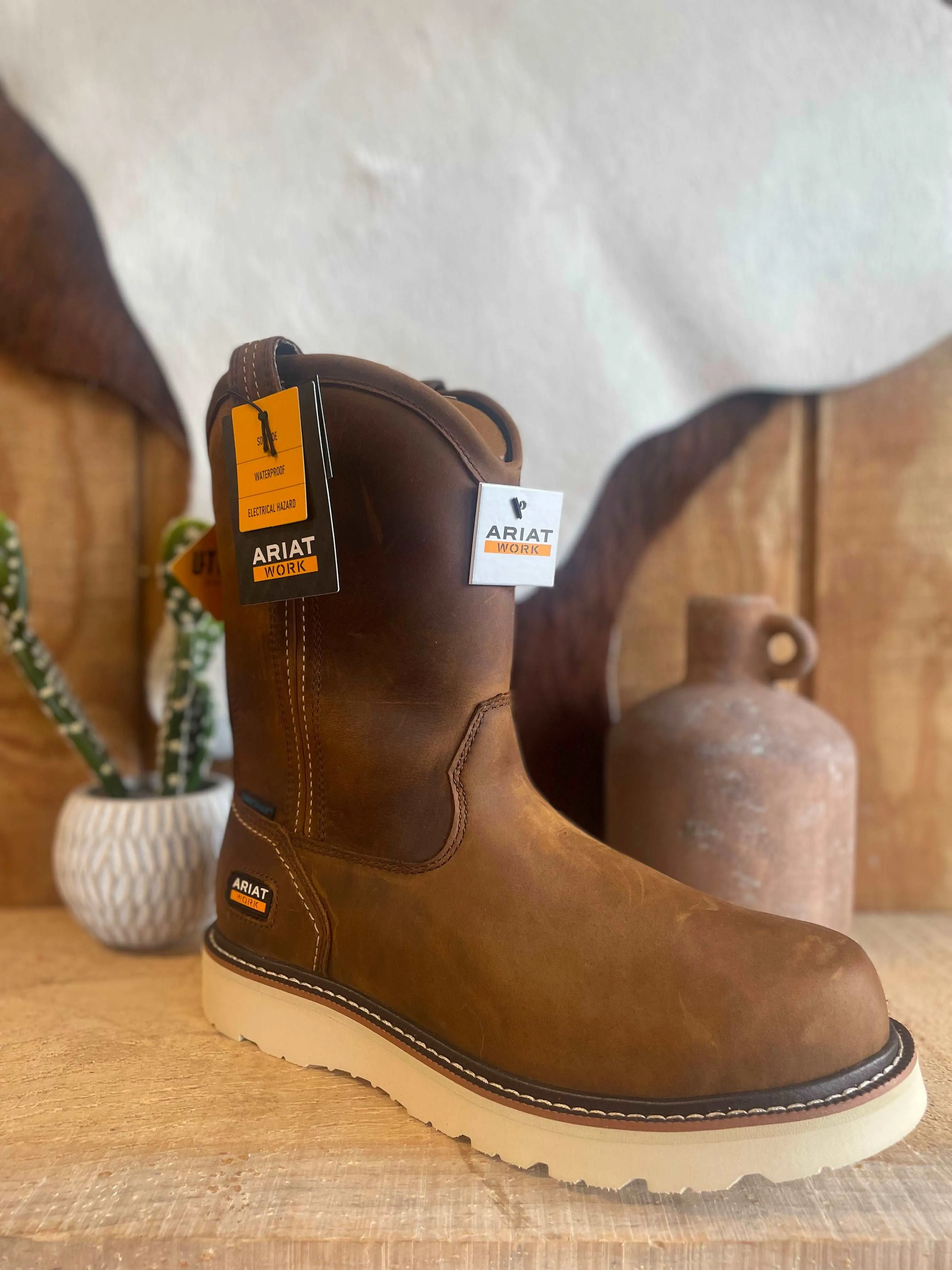Ariat Men’s Rebar Wedge Pull-On Waterproof Work Boot
