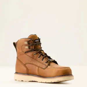 Ariat Women's Rebar Moc Toe WP Wedge Work Boot -Brown- 10053718